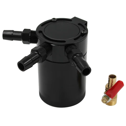 Baffled Oil Catch Can Tank Reservoir With Removable Darin Vavle Fuel Oil Seperator Air Car Racing Refitting Parts