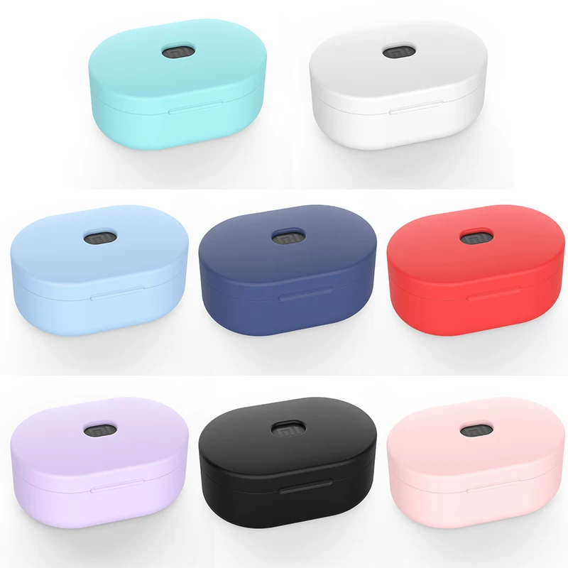 

Black Red Bluetooth Earphone Case For Redmi AirDots Soft TPU Wireless Capa Boxes For Redmi AirDots Headset Headphone Bags Shell