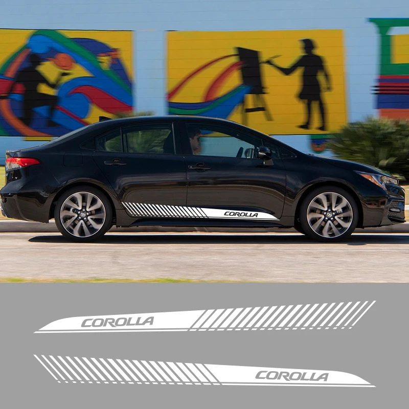 

2 PCS Car Vinyl Side Stripes Stickers Auto Graphics Decals For Toyota Corolla