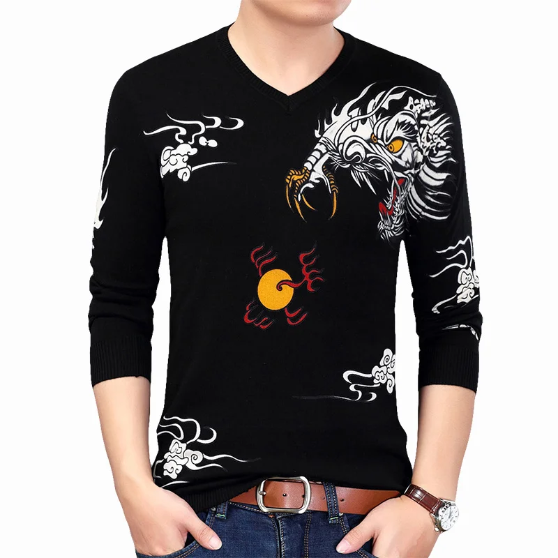 Mannen Клубная вечеринка выпускной вечер Mannen Doek Gebreide Trui Erkek Kazak Lente Mens Trui Homme модный животный принт Бизнес Повседневный Trui