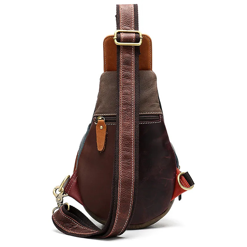 XMESSUN Women Genuine Leather Chest Bag Luxury Cowhide Leather Stitching Hat Bag Female Shoulde Messenger Travel Bag F294