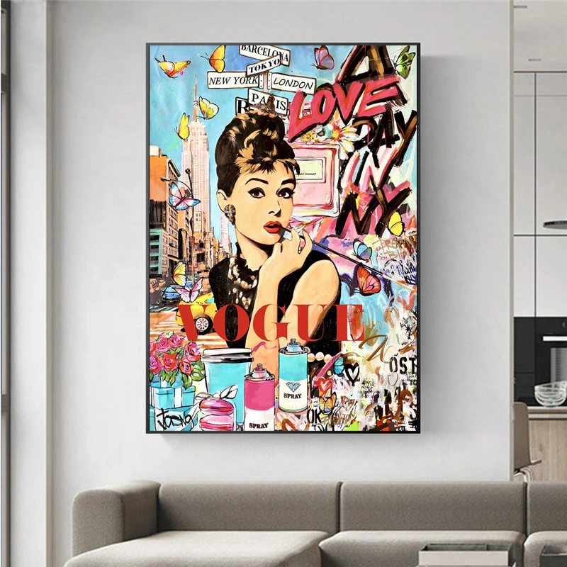 Fashion Lady Picture Canvas Art Print Wall Living Room Decor Unframed Poster 