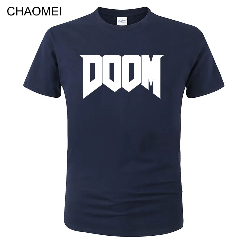 2020 Summer Fashion Doom T-shirt Game Printed T Shirt Men 100% Cotton Short Sleeve Casual Streetwear Homme Tops Tees C154 | Мужская