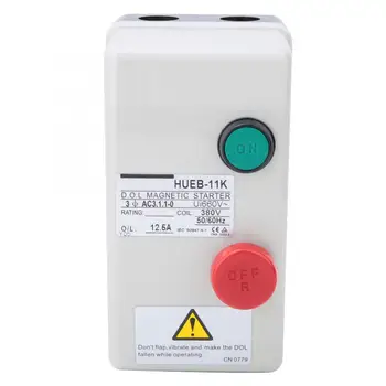 

Irreversible Manual Direct Start Type Control Motor Magnetic Starter 380V 50/60Hz HUEB-11K for Motor Staring Protecting Stopping