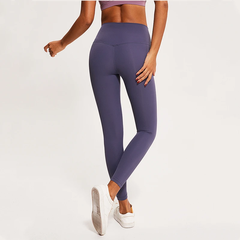 All-match High Waisted Leggings Workout Women Yoga Pants Buttery Soft Gym Running Tight Squatproof Athletic Bottoms XS-XL - Цвет: Light purple grey