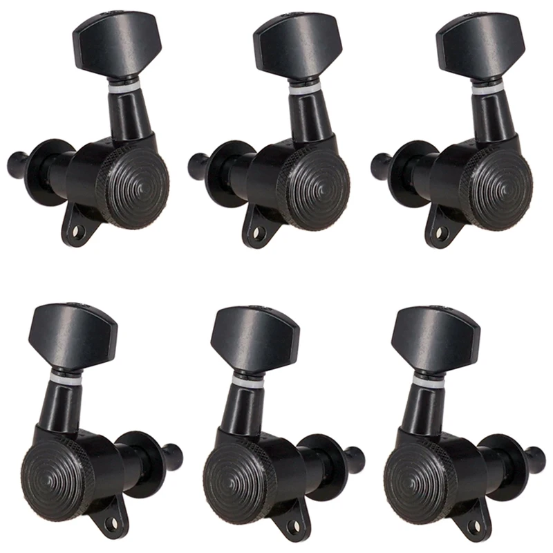 

3R3L Black Locked String Tuning Pegs Key Tuners Machine Heads for Acoustic Electric Guitar Lock Schaller Style