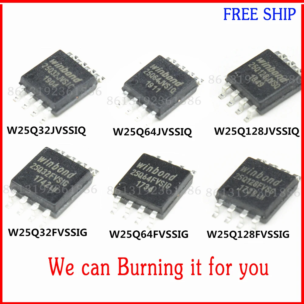 10pcs 100%New W25Q128FVSG 25Q80 25q16 25q32fvsig 25q64jvsiq W25Q64JVSSIQ W25Q128JVSQ 16M Flash Memory SOP8 Burn the BIOS for you soic8 sop8 flash chip ic test clips socket adpter programmer bios ch341a 24 25 series eeprom flash bios usb programmer module