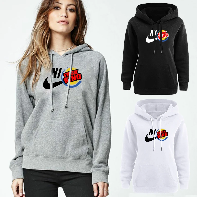 

Autumn Winter Fleece Funny Harajuku Print Pullover Thick Loose Women Hoodies Sweatshirt Female Casual Coat