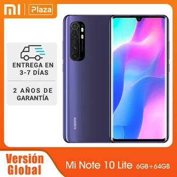 

Global Version Xiaomi Mi Note 10 Lite Mobile Phones 6G 64G 64MP Quad Cameras 6.47'' Curved AMOLED Screen 5260mAh 30W Fast Charge