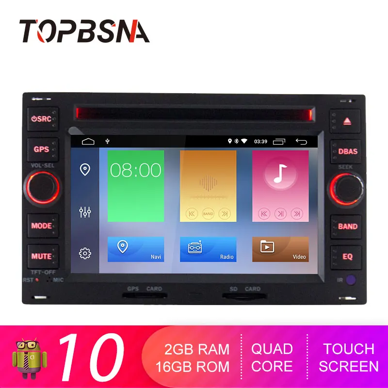 Автомобильный dvd плеер TOPBSNA Android 10 для Volkswage Passat B5 Bora Polo GOLF MK3 Mk4 TRANSPORTER T5 T4 Auto 2 din GPS Navi