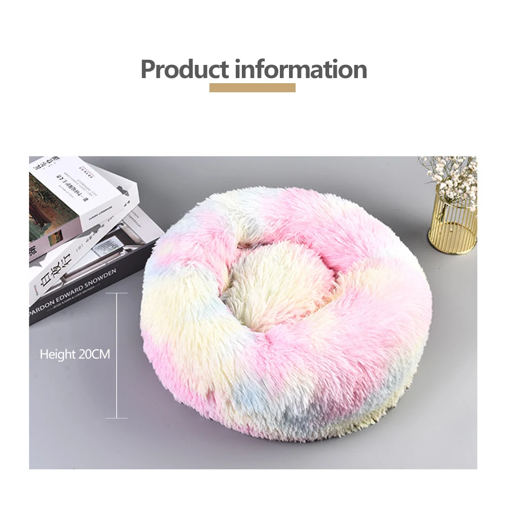 Super Soft Pet Bed Kennel Dog Round Cat Winter Warm Sleeping Bag Long Plush Large Puppy Cushion pet bed