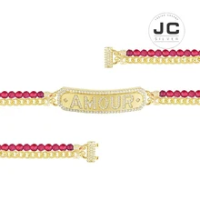 Новые модные амулеты Серебро 925 оригинальная гравировка, желтый серебряный Амур браслет для женщин с монологотипом Гламурные циркониевые ювелирные изделия