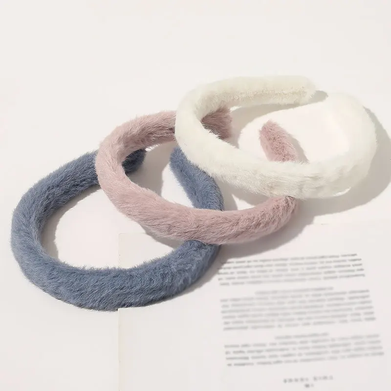 

Imitation Rabbit Fur Head Hoop For Women Girls Hair Accessories Candy Color Plush Faux Fur Hair Hoop Autumn Winter Headband