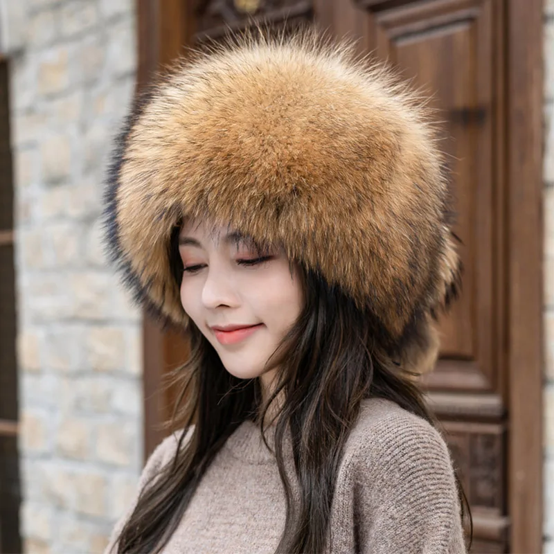 Natural Fox Fur Russian Hat Ushanka 
