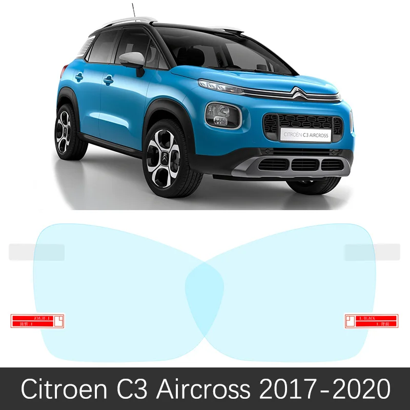 Полное покрытие анти туман непромокаемая пленка зеркало заднего вида для Citroen C3 Picasso Aircross 2009~ автомобильные аксессуары 2010 - Название цвета: C3 Aircross 17-20