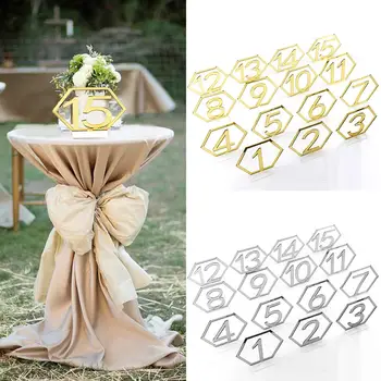 

New Style 15Pcs Acrylic Table Number Cards 0-15 Table Sign with Holder Table Decoration Wedding Supplies