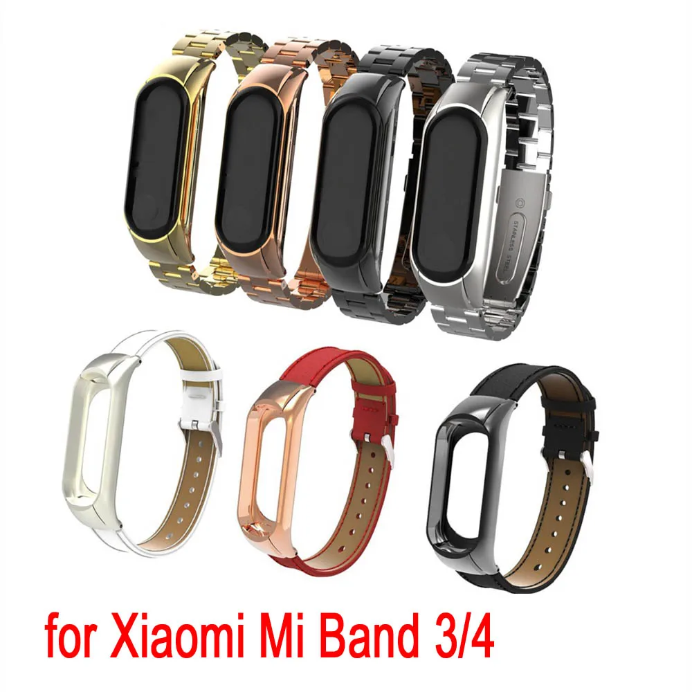 MiBand 3/4 сменный металлический ремешок браслет из нержавеющей стали магнитные