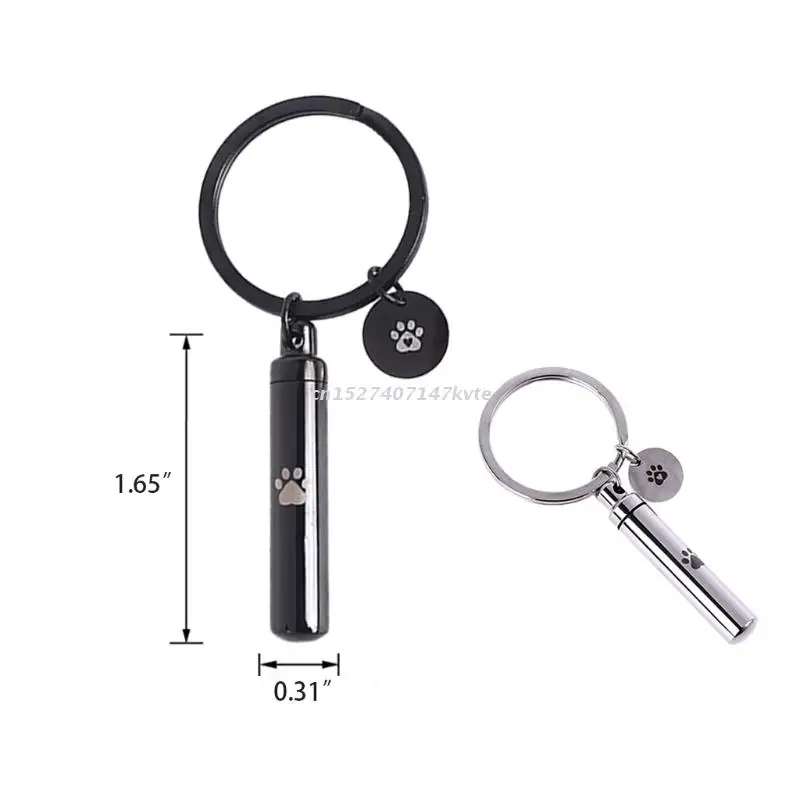 Cremation Jewelry for ashes Stainless Steel Pendant Pet Urn Keychain with Charm
