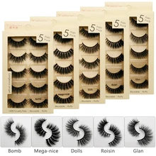 5 пар, макияж, норковые ресницы, натуральные длинные накладные ресницы, ручная работа, драматические ресницы для глаз, кисточка для румян, норковые накладные ресницы