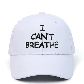 

10pcs I Can't Breathe Finger Embroidery Cap Outdoor Leisure Washed Baseball Caps Adjustable Hip Hop Hat 100%Cotton Women Man Hat
