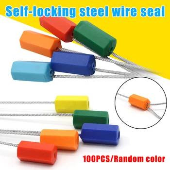 

New Hot 100pcs Self-Locking Steel Wire Seals Steel Security Cable Wire Seals Disposable SMR88