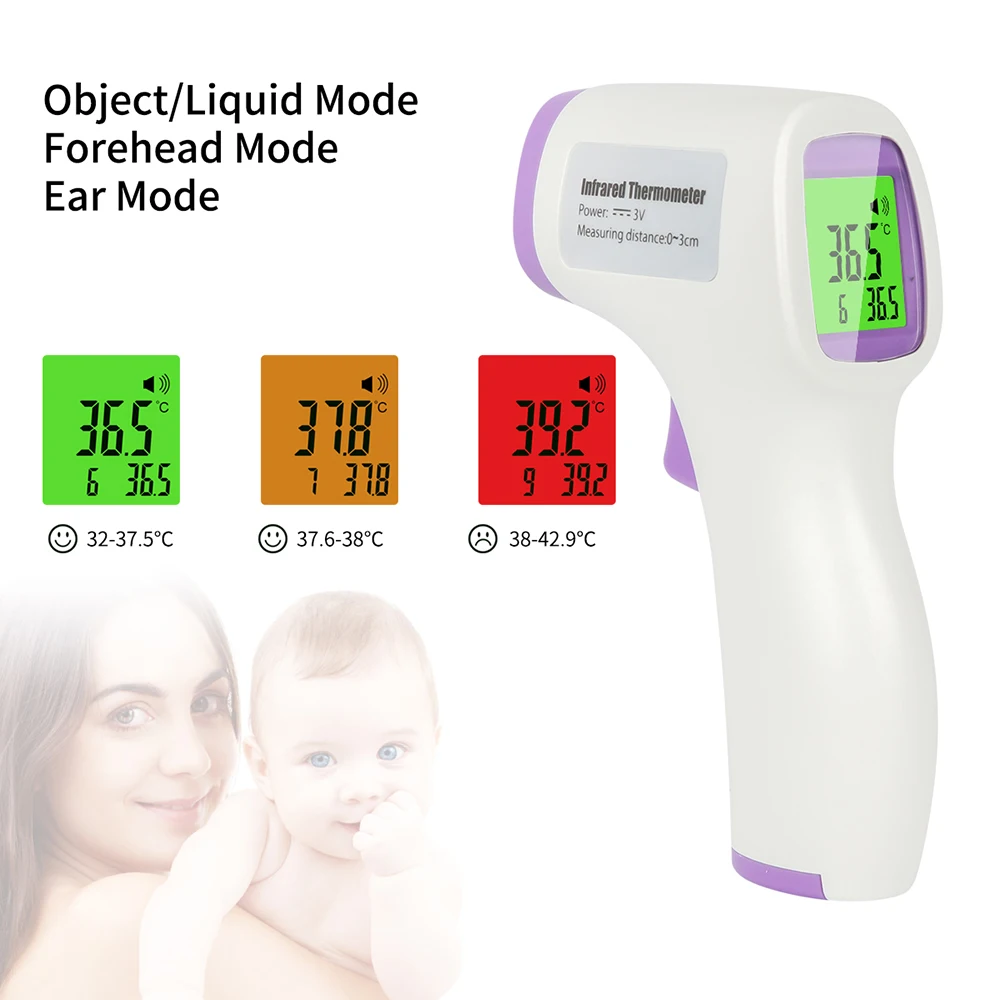 

Digital Infrared IR Thermometer Non-Contact Ear Forehead Thermometer Body Temperature Measurement Led Display Baby Kids Adults