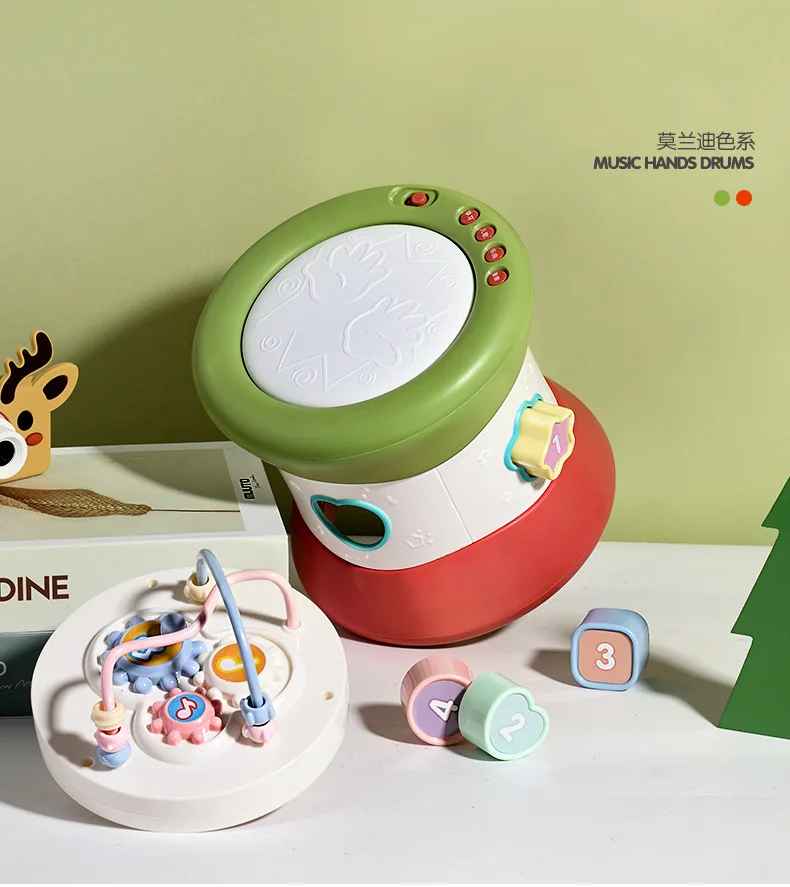Children Music Double-Sided Music Drum Fun Bead-stringing Toy Children Strange New Educational Toy