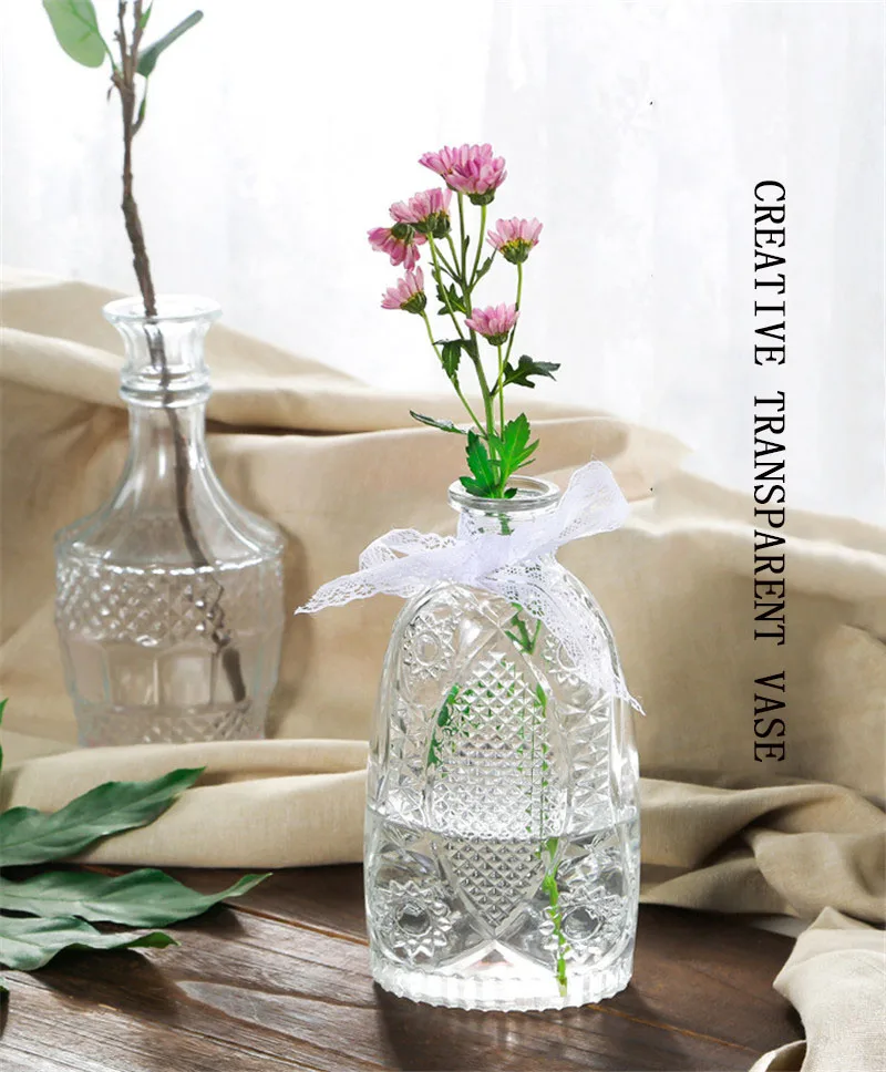 Прозрачные вазы стеклянная столешница растения для дома бонсай украшения в скандинавском стиле Террариум Гидропонные вазы для растений винтажный цветочный горшок