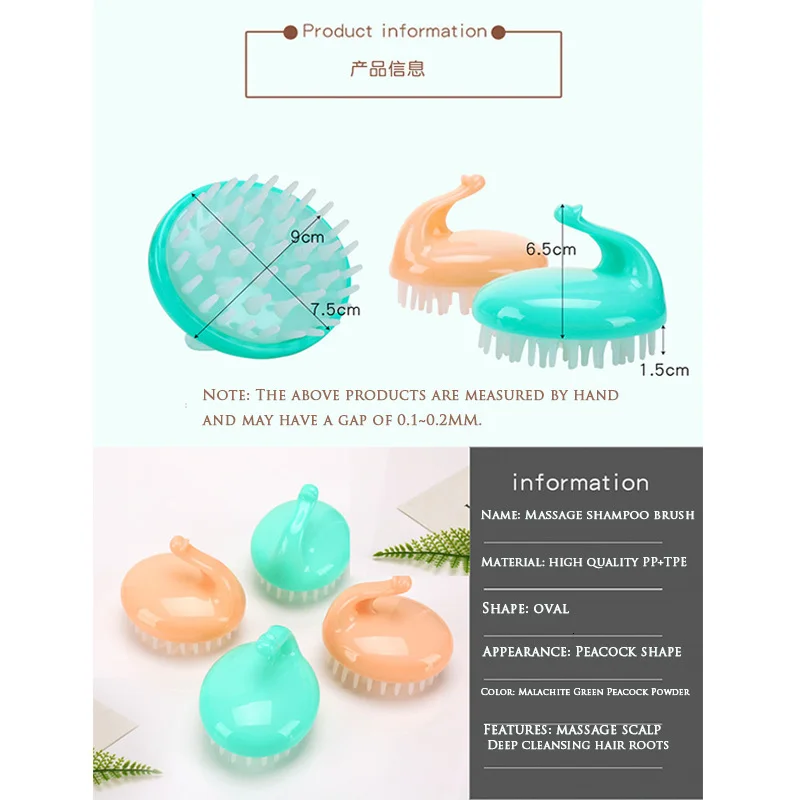 Spa pcs 1 Slimming Massage Brush Comb Hair Washing Comb Shower Bath Brush props Silicone Head Body Shampoo Scalp Massage Brush