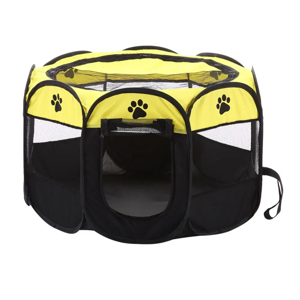 Portable Folding Pet Tent Dog House Cage Dog Cat Tent Playpen Puppy Kennel Easy Operation Octagon Fence