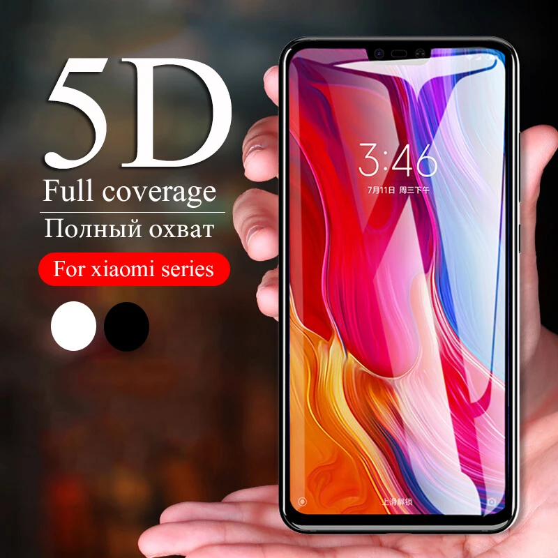 5D Curved Tempered Glass for Xiaomi Mi A2 8 Lite 6X Pocophone F1 A 2 Screen Protector on Xiaomi Redmi Note 6 Pro Protective Film|Phone Screen Protectors| - AliExpress