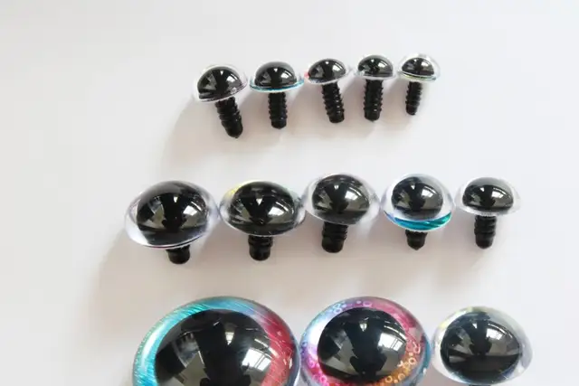 20pcs--L12---13mm--50mm clear round toy animal safety eyes  + glitter fabric + hard  washer for  diy plush doll --style option 6