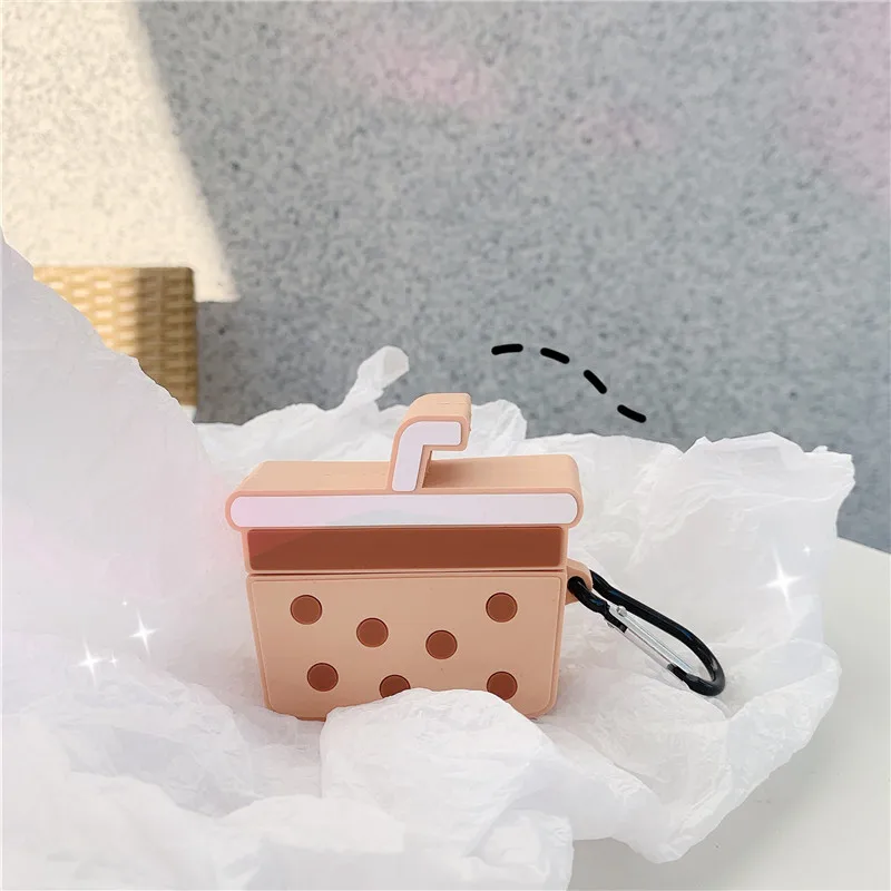 Силиконовый чехол с 3D ночной яростью для Airpods Pro, милый чехол для наушников с Bluetooth для Airpod Pro, чехол для Air Pods Pro 3 с брелком - Цвет: Pearl milk tea