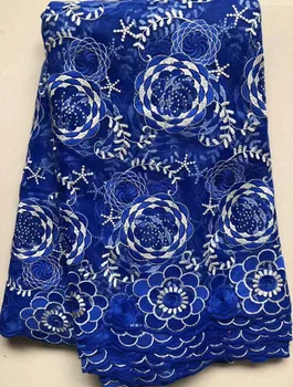 

2020 Latest French Nigerian Lace Fabrics High Quality Tulle African Lace Fabric ELL4803 Wedding Stones French Tulle Lace blue