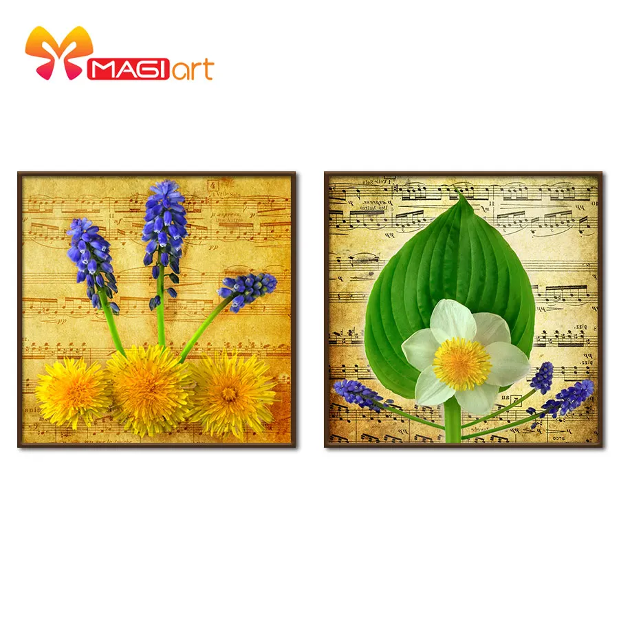 

Cross stitch kits Embroidery needlework sets 11CT water soluble canvas patterns 14CT Mordern style Flower combination-NCMF125