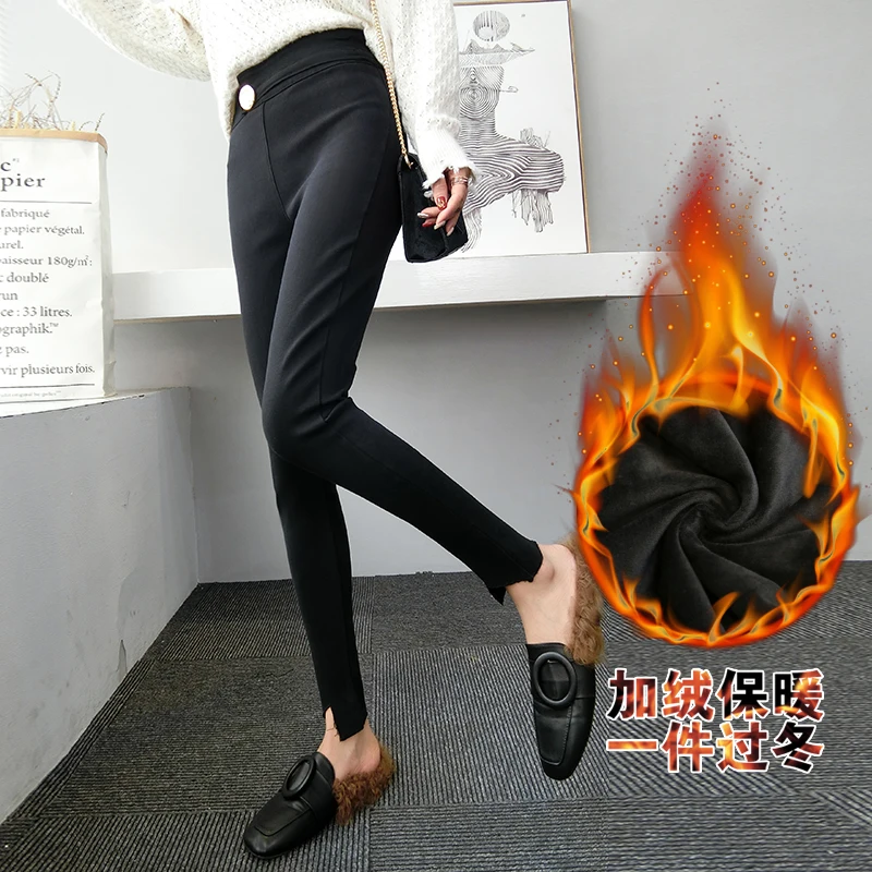 Fv2911 new autumn winter women fashion casual Ladies work wear nice Leggings Cashmere thick warm
