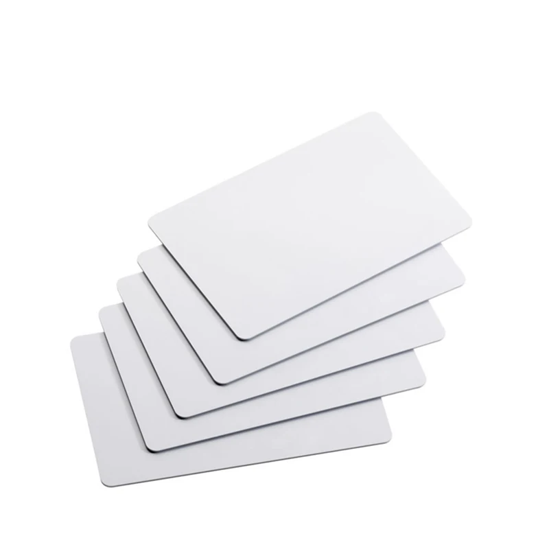 Tarjeta de Control de acceso RFID de proximidad, 13,56 MHz, ISO14443A, Chip MF S50, 0,8mm, tarjeta IC inteligente sin contacto de PVC blanco Delgado