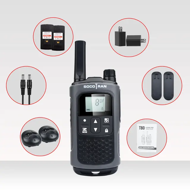 Walkie-talkie Longue Portée, Radio Bidirectionnelle Rechargeable Pmr446,  Sans Licence, Socotron T80, 8ch Vox, Batterie, Codes De Confidentialité - Talkie  Walkie - AliExpress