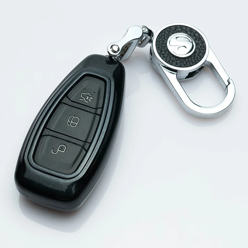 B-black Автомобильный чехол для ключей FORD C-MAX FOCUS RS ST Fiesta Hatchback, автомобильные аксессуары, автомобильный держатель, набор автомобильных ключей - Название цвета: B-black