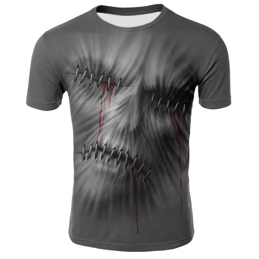 

Summer Men T-shirts Casual O-neck Short Sleeve Tee Tops Hip Hop Style Clothes Fashion Streetwear Skull 3D Printing T-Shirt Male