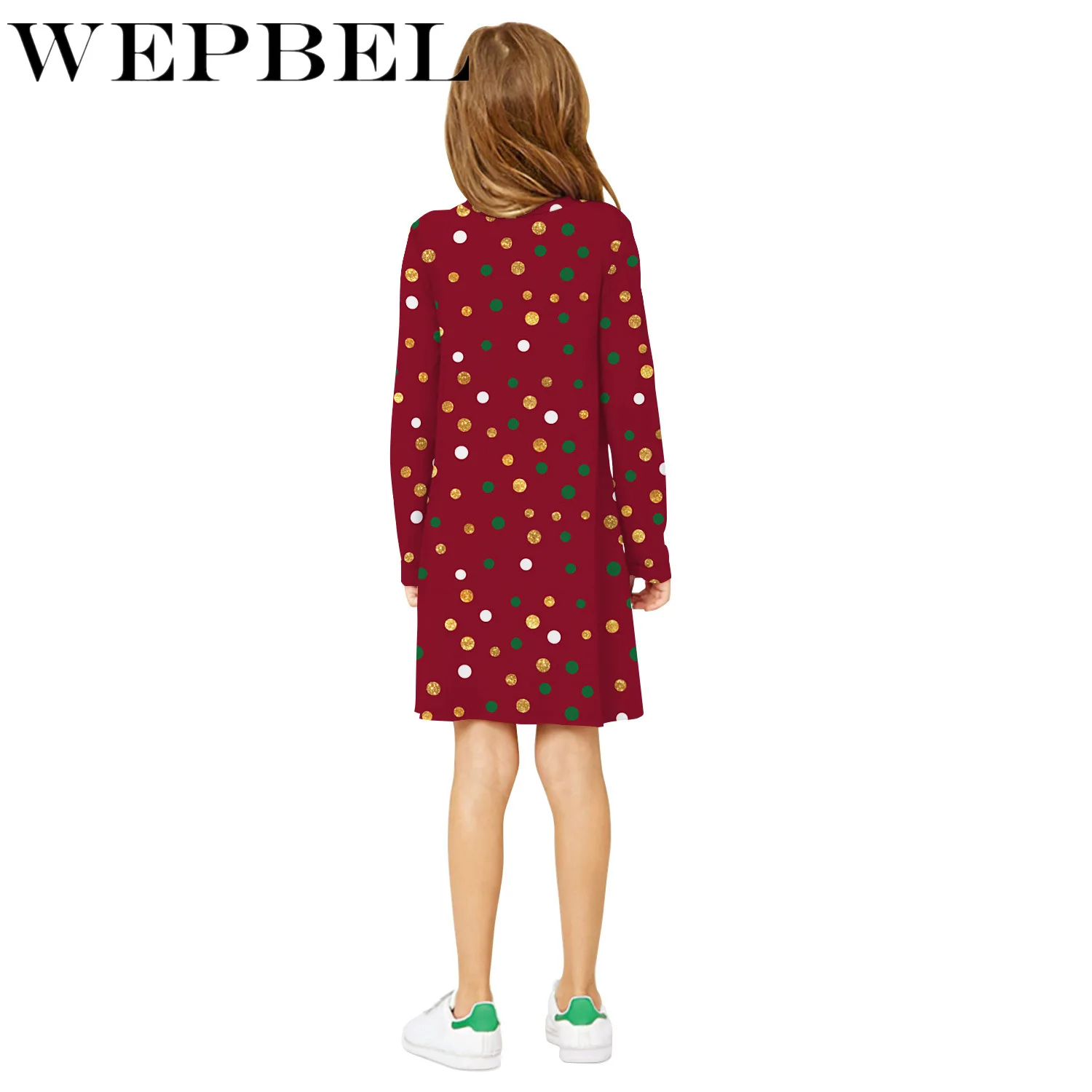 WEPBEL/платье для маленьких девочек; рождественское платье для девочек-подростков; рождественское платье с длинными рукавами и 3D принтом; одежда