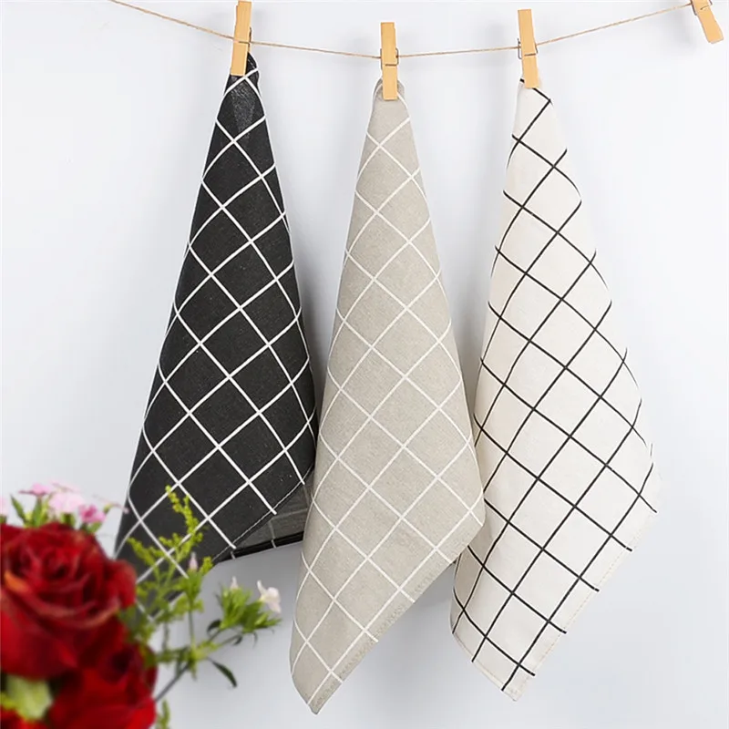 30x40cm Geometry Square Simple Classic Quality Table Napkin Towels Dining Table Mats Cotton Place Mats Plate Mat Coasters