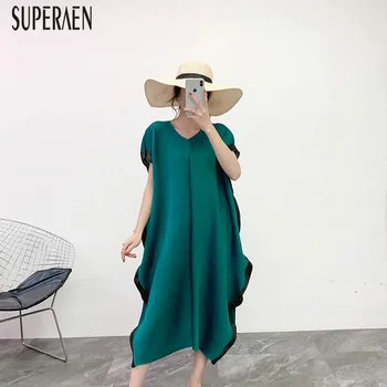 

SuperAen 2019 Autumn and Winter New Korean Style Women Dress Loose Pluz Size Ladies Dress Irregular Fashion Women Clothing