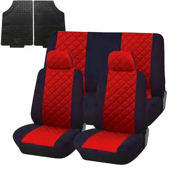 

COPRISEDILI UNIVERSALI TRAPUNTATO CON TAPPETINI GOMMA- ROSSO NERO