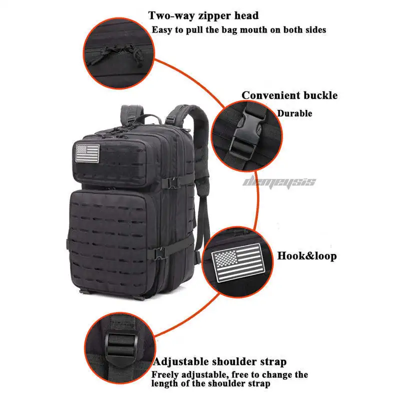 900D Оксфорд водонепроницаемый тактический Рюкзак Molle армейская военная сумка рюкзаки 47л большой емкости охотничий альпинистский рюкзак