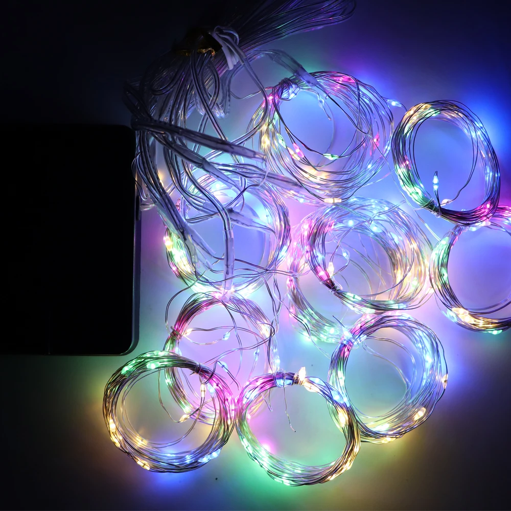 Solar Lamp LED String Lights Outdoor 8 Modes Fairy Curtain Light for Window Christmas Party Patio Garden Garland Holiday Decor