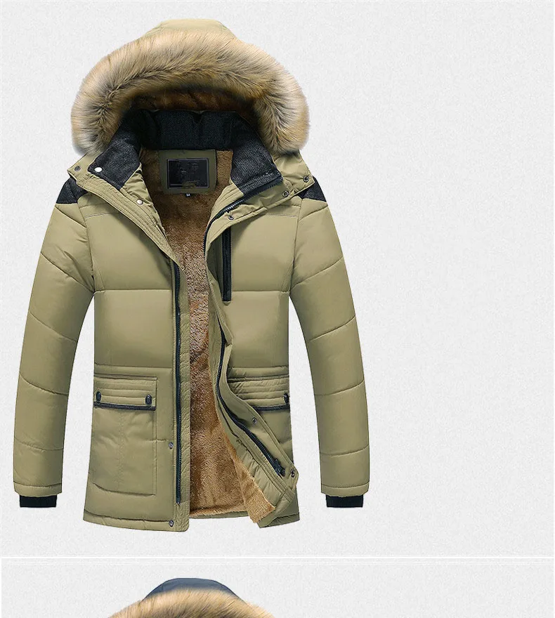 HENCHIRI зимнее пальто с капюшоном для мужчин, Толстая Теплая мужская зимняя куртка s, ветрозащитная уличная парка, куртка плюс бархатное теплое пальто, зимняя куртка