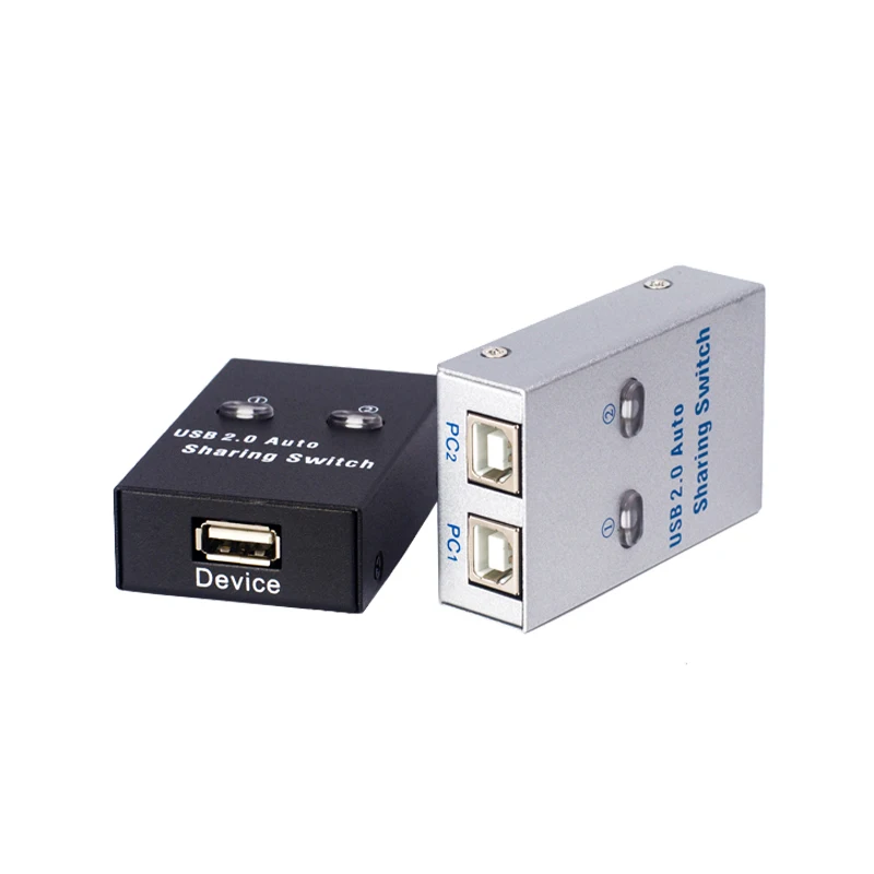2 Ports USB KVM Switch Splitter Usb2.0 Hub Two Computer Peripherals  Sharing  Printer Mouse Office Home Use