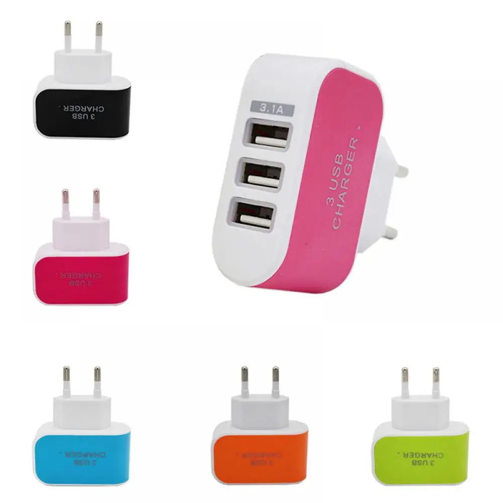 

EU Plug Wall Charger Station 3 Port USB Charge Charger Travel AC Power Chargers Adapter For Huawei Xiaomi IPhone Dropshopping