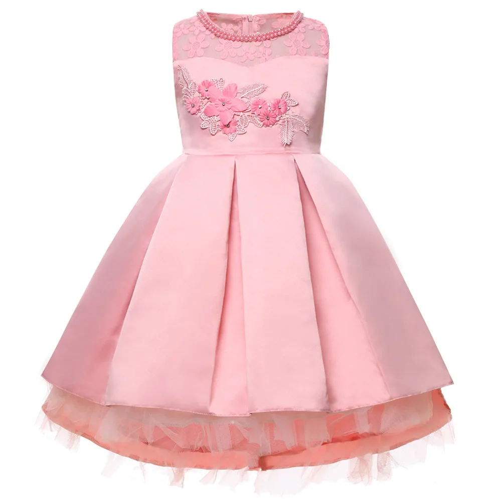 

Girl Princess Party Dress For Teens Girl Embroidery Bow Sleeveless High-grade Drag The Floor Dress For 4 5 6 7 8 9 10 Years